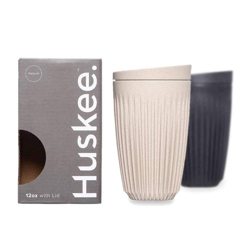 Huskee Cup + Lid 12oz: Natural