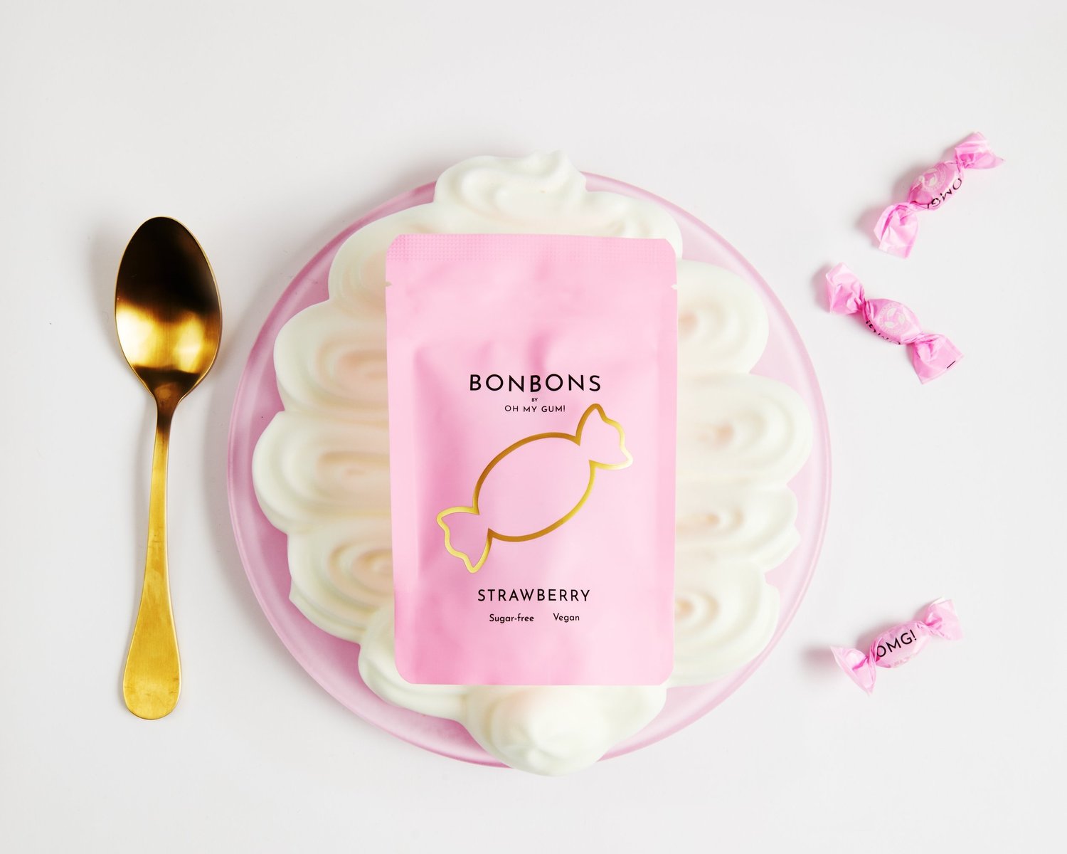 Oh My Gum! - Strawberry Sugar Free Bonbons 32g - TheGiftCoMalta