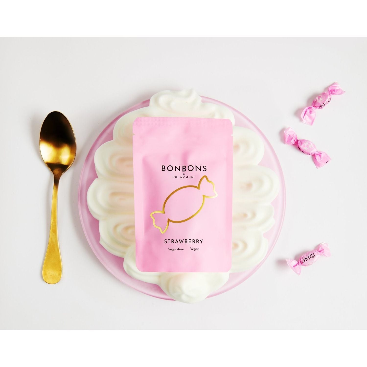 Oh My Gum! - Strawberry Sugar Free Bonbons 32g - TheGiftCoMalta