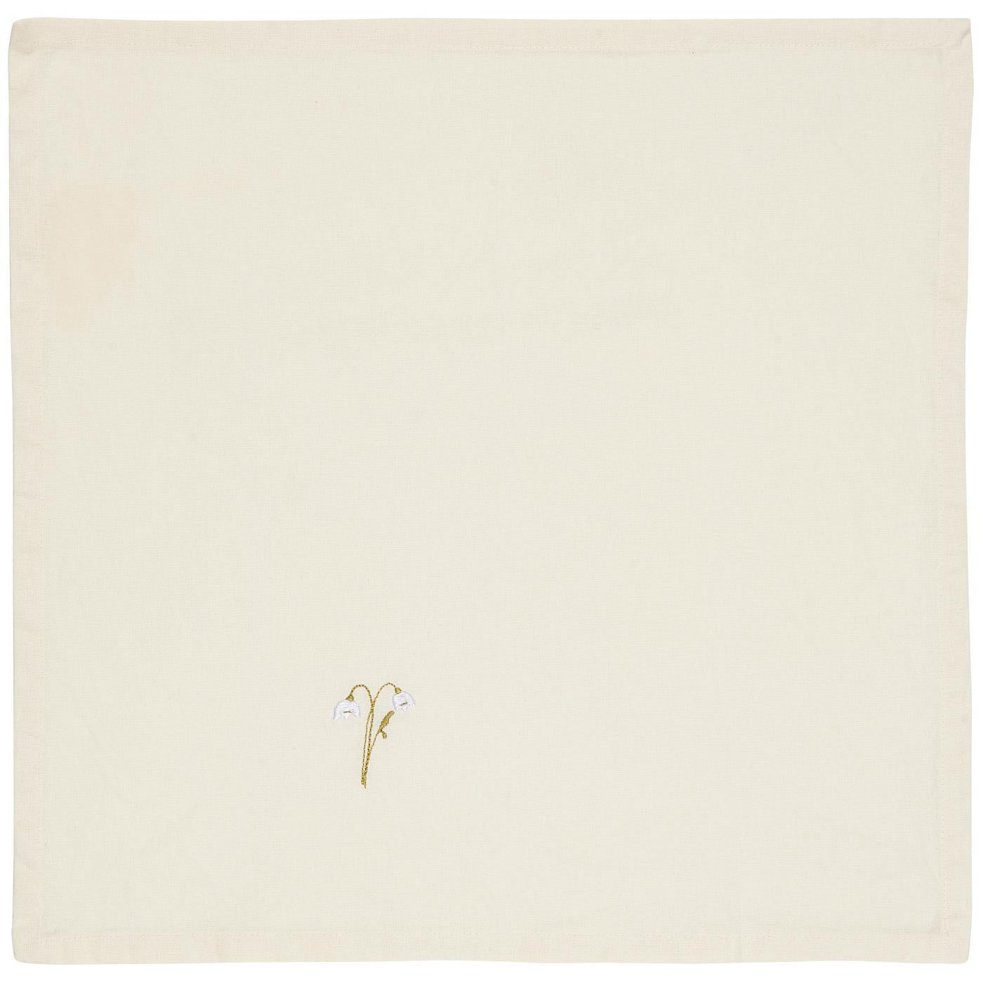 Cotton Napkin - Snowdrop embroidered - TheGiftCoMalta
