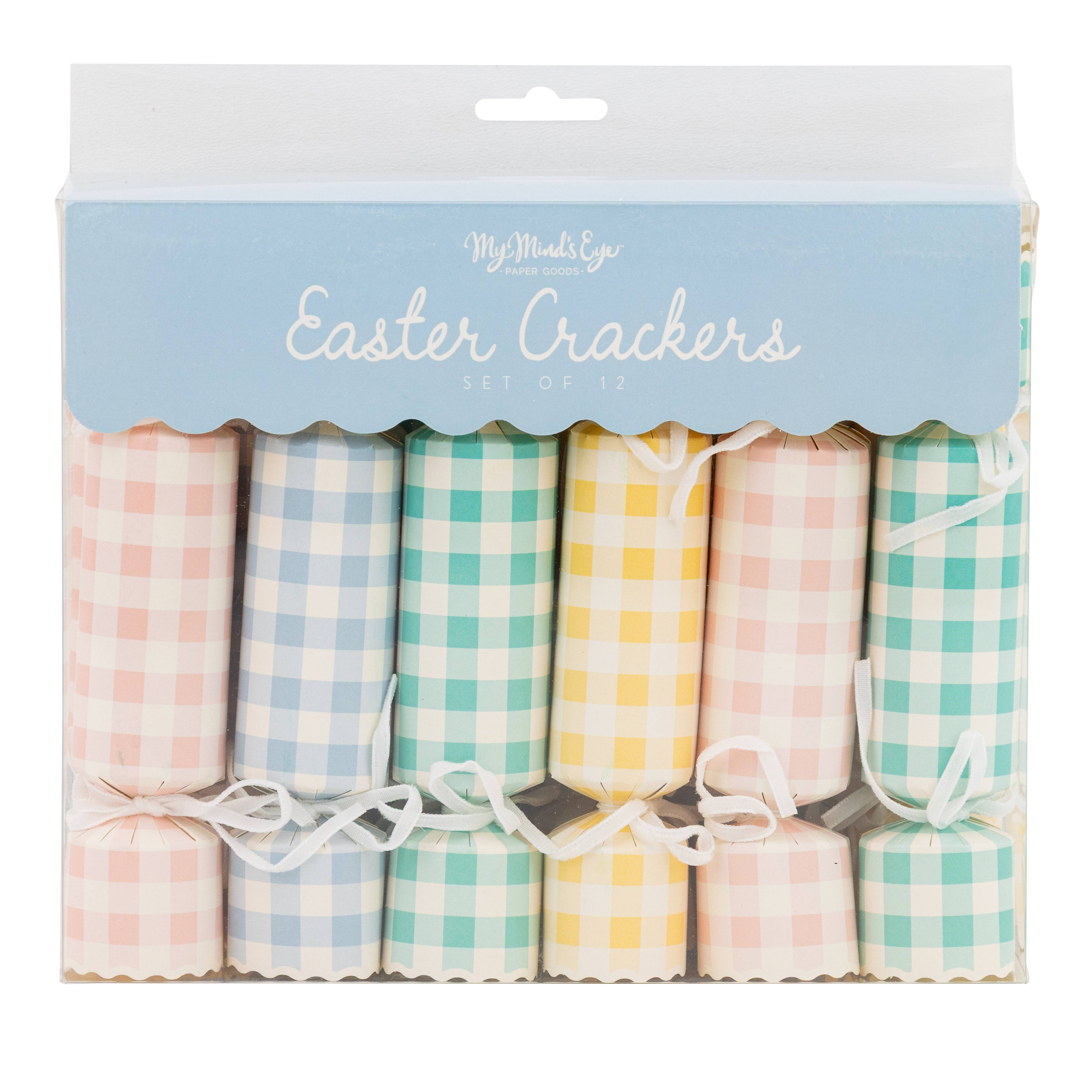 Pastel Gingham Party Crackers (12ct)