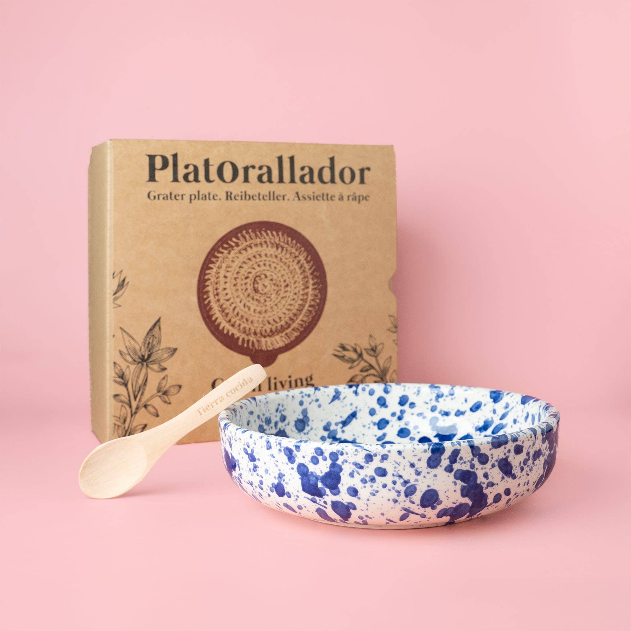 Large Pottery Grater Plate – Includes Gift Spoon / PERSIA: WITH PACKAGING