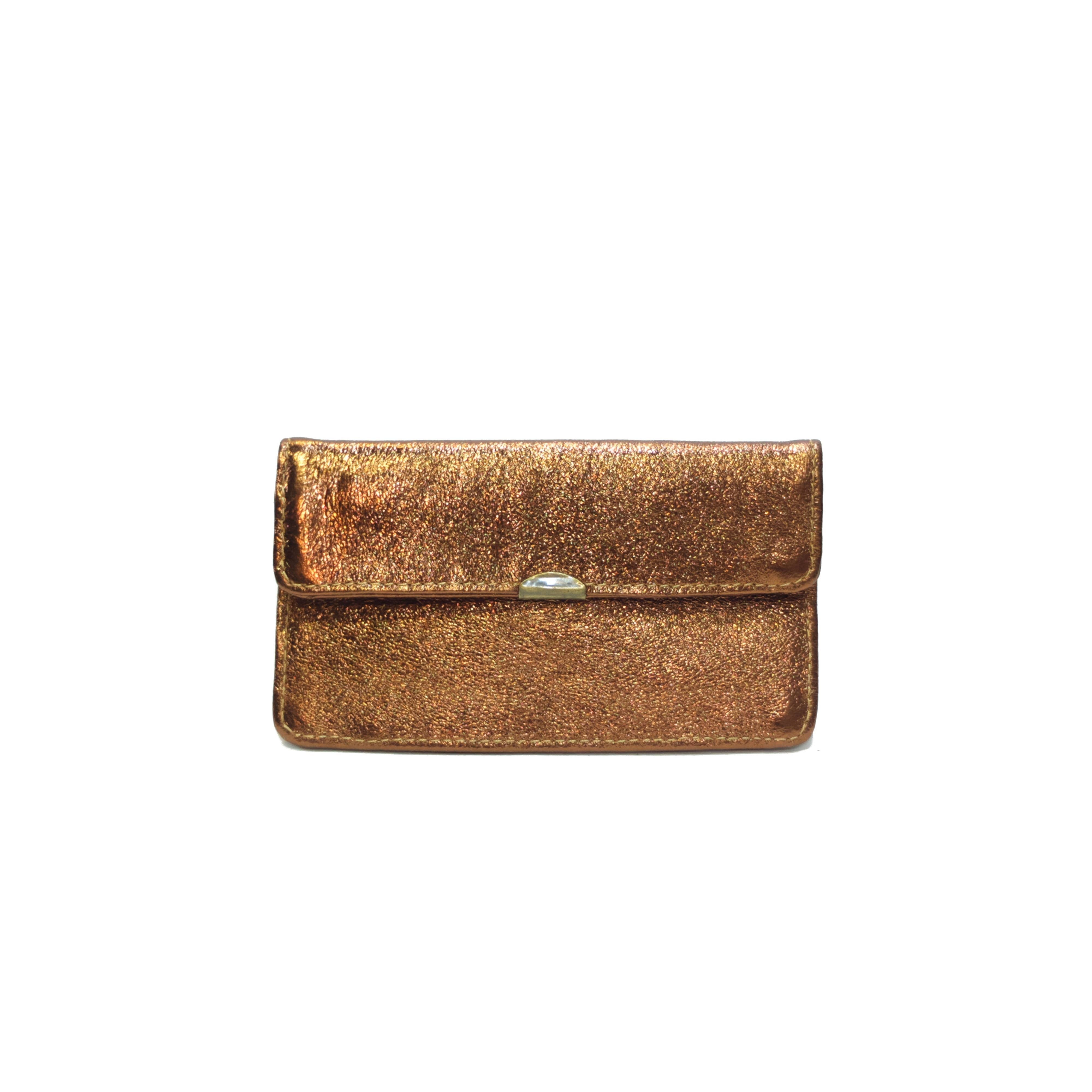 Compact all-in-one leather wallet: Leopard