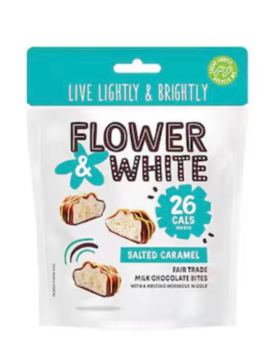 Flower white salted caramel bites