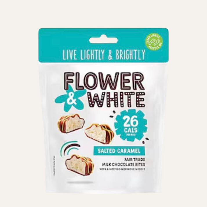 Flower white salted caramel bites