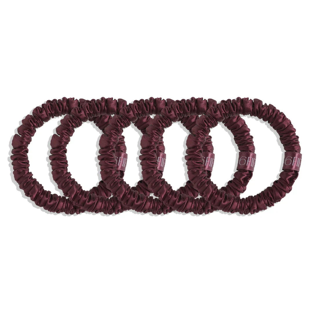 Slim Silk Scrunchies Merlot