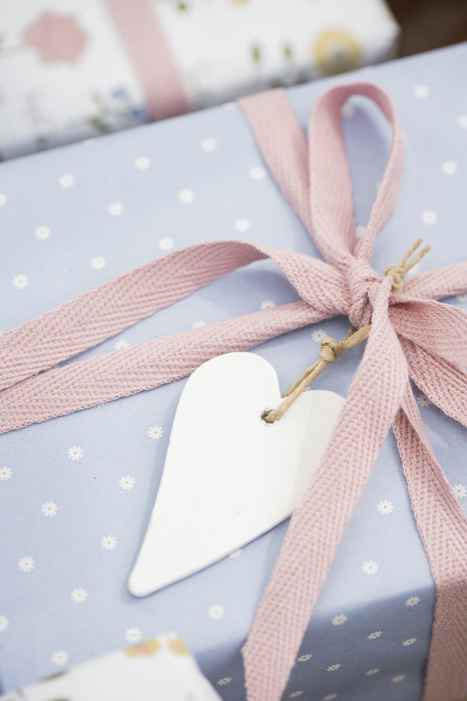 Cotton ribbon on spool 5 m rose - TheGiftCoMalta