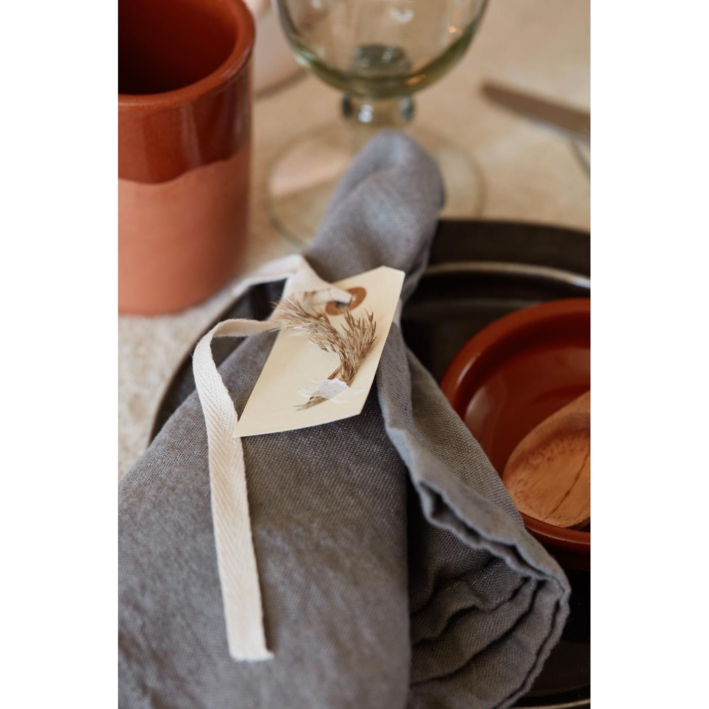 Cotton ribbon on spool 5m fog - TheGiftCoMalta