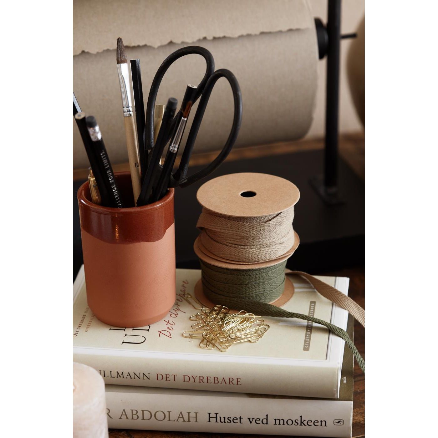 Cotton ribbon on spool 5m fog - TheGiftCoMalta