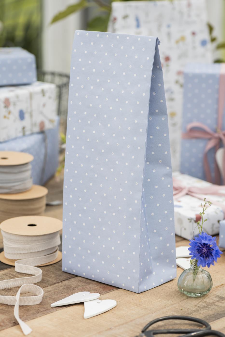 Cotton ribbon on spool 5m fog - TheGiftCoMalta