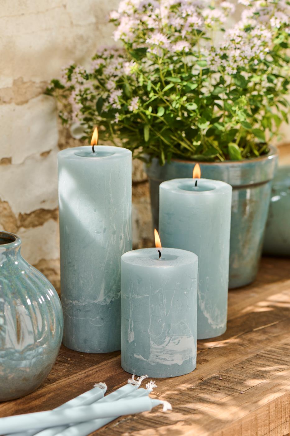 Pillar Candle | Blue Frost - TheGiftCoMalta