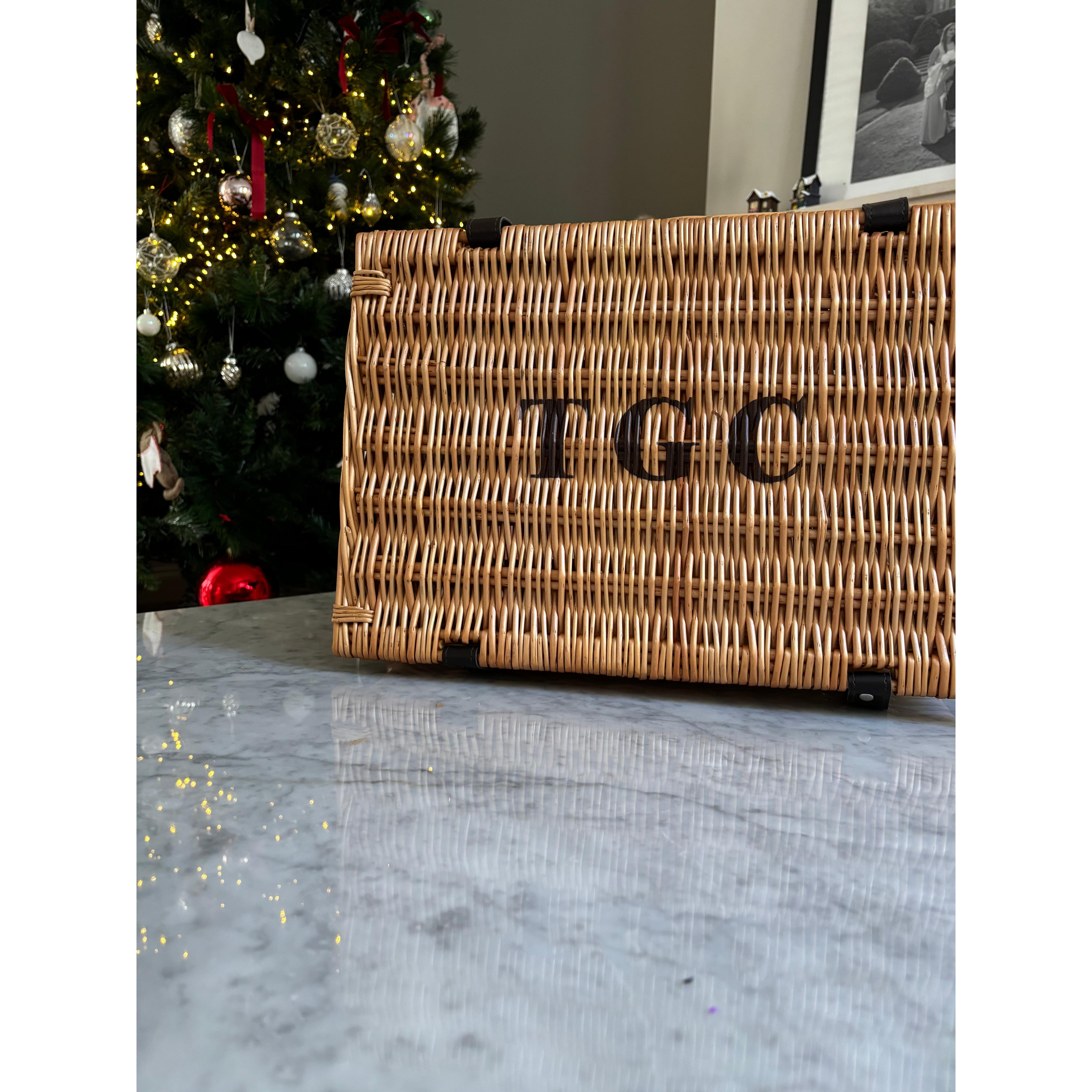 Wicker gift hamper basket in Malta