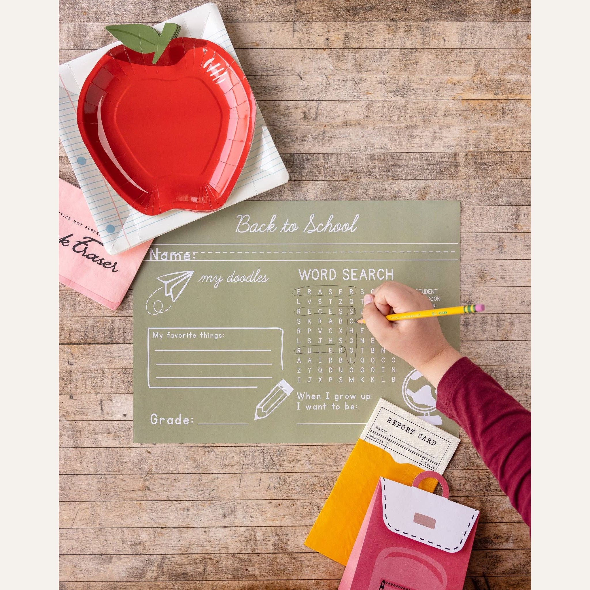BTS939 - Occasions By Shakira - Back To School Eraser Dinner Napkin