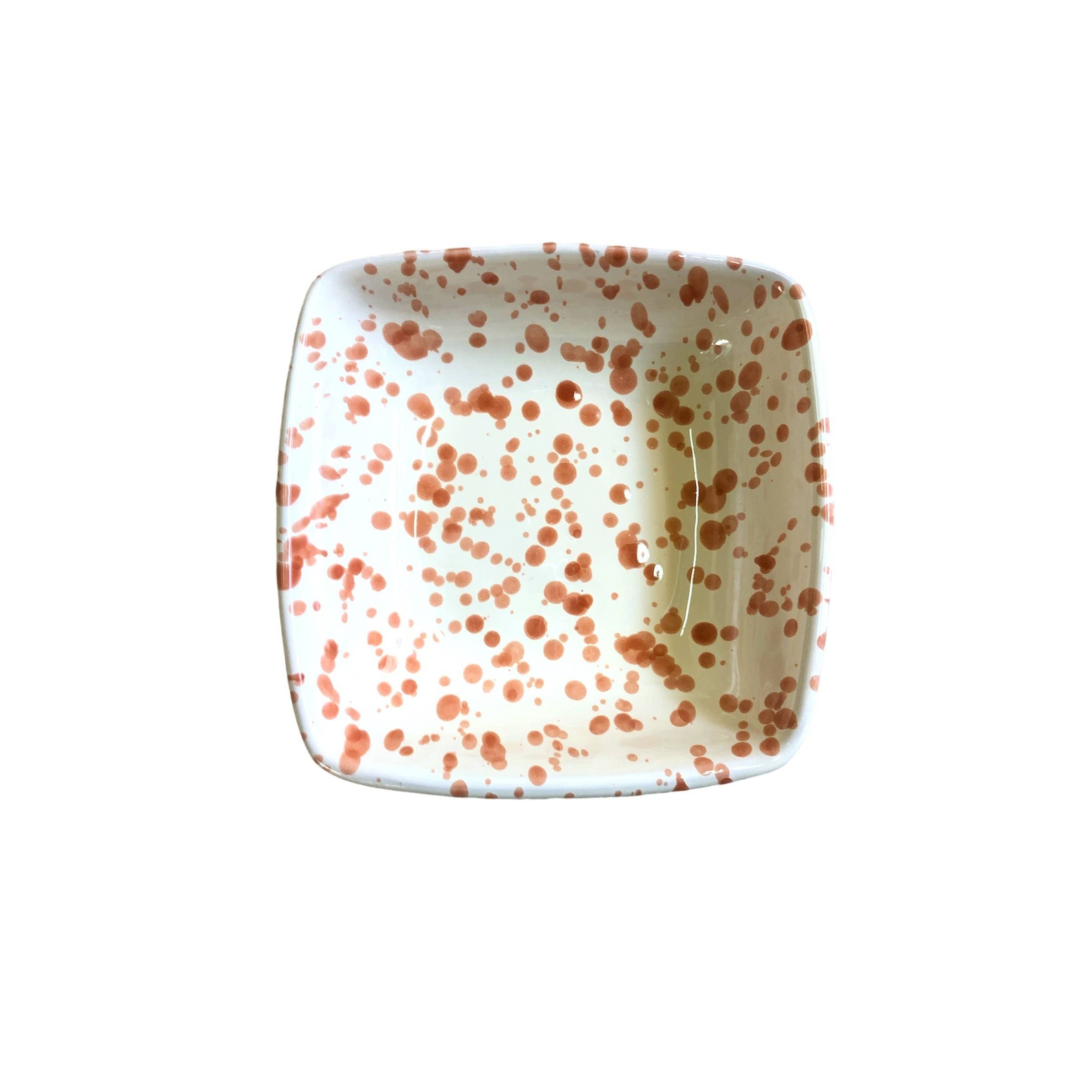 Square Bowl 13x13 cm - Splashed Line: Cream/black