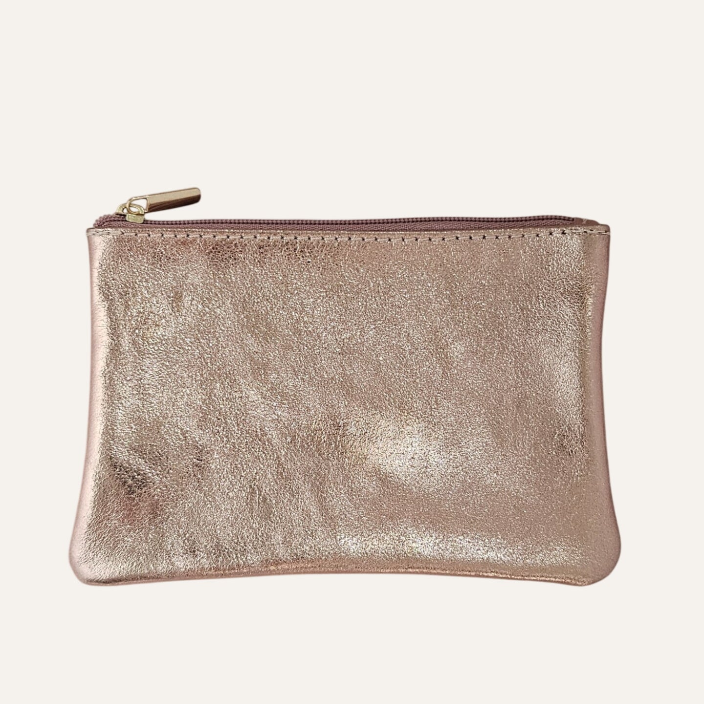Leather pouch with zip: NUDE
