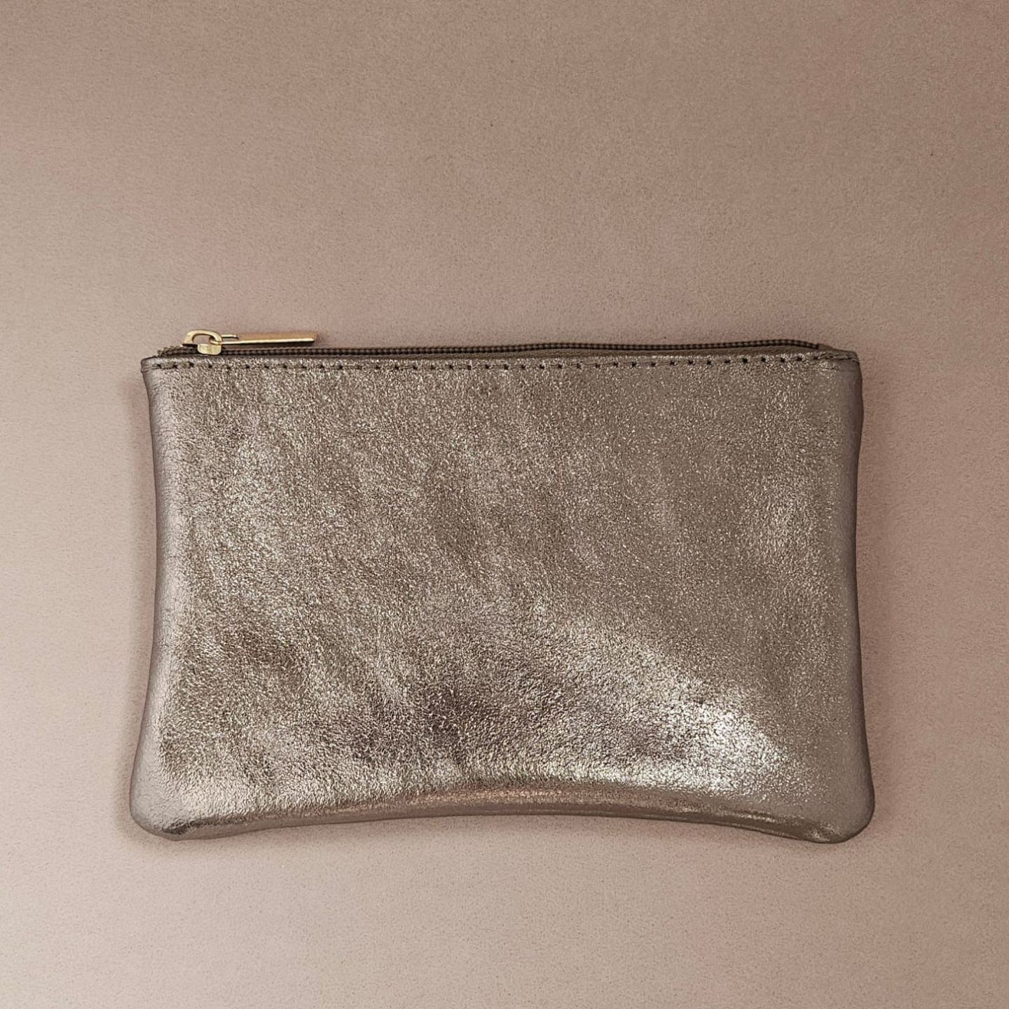 Leather pouch with zip: NUDE