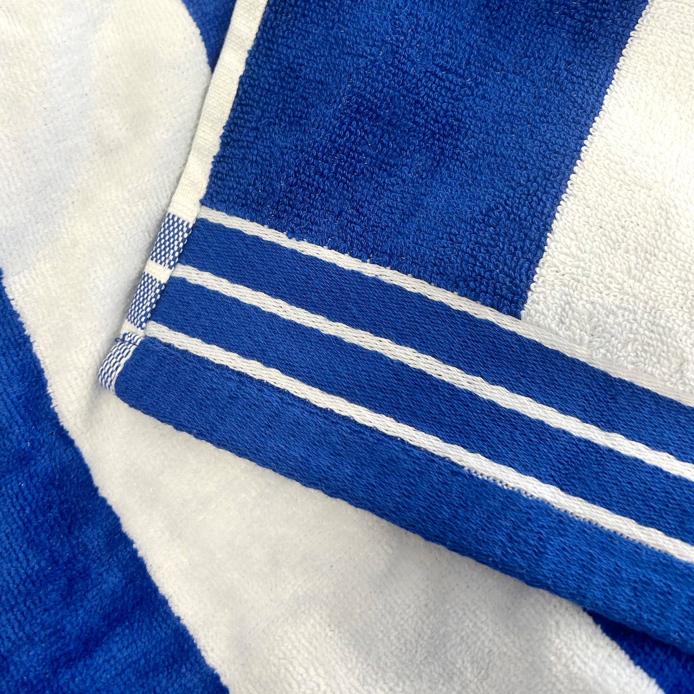 Jumbo Cabana Stripe Beach Towels - 100 x 180cm : Navy/White