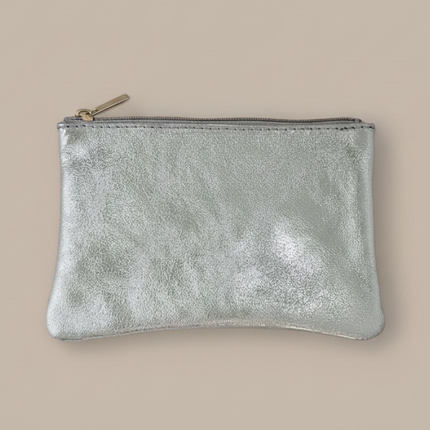 Leather pouch with zip: NUDE