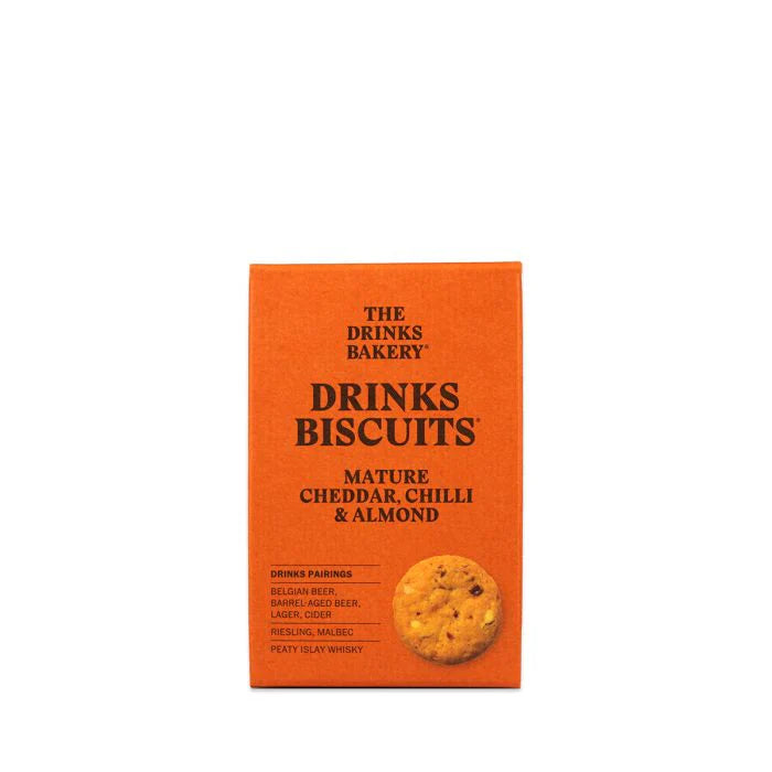 Drinks Bakery Mature Cheddar, Chilli & Almond Biscuits - TheGiftCoMalta