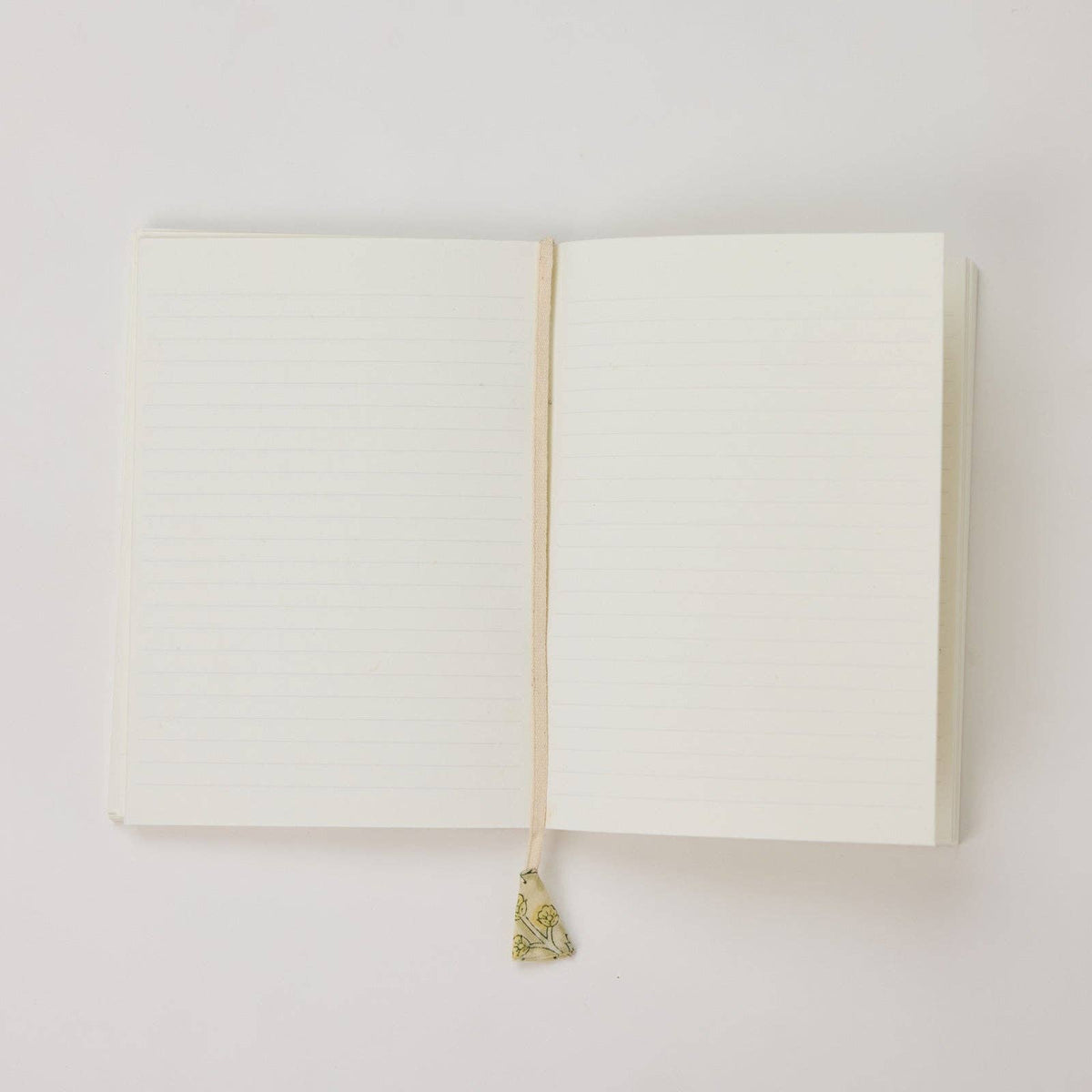 Block Printed Ruled Notebook (A5) - Floral Lattice Buttercream