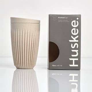 Huskee Cup + Lid 12oz: Natural