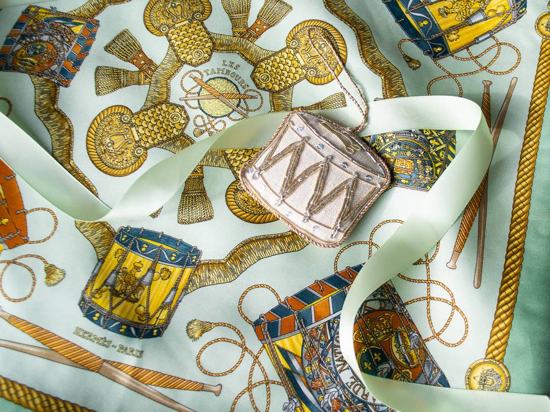 Handmade Drum Christmas Holiday Decoration in Irish Linen