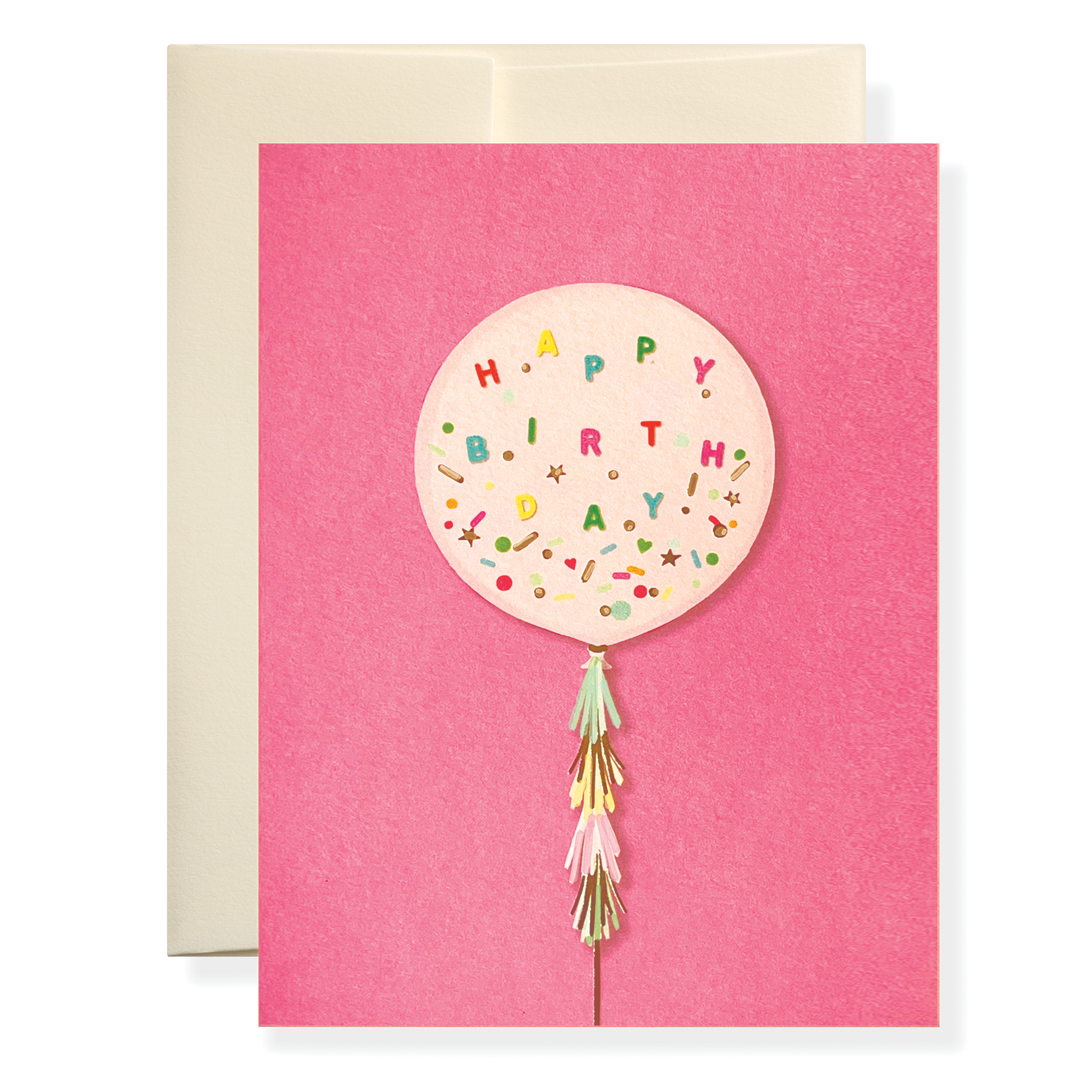 Pink Balloon Greeting Card: Individual