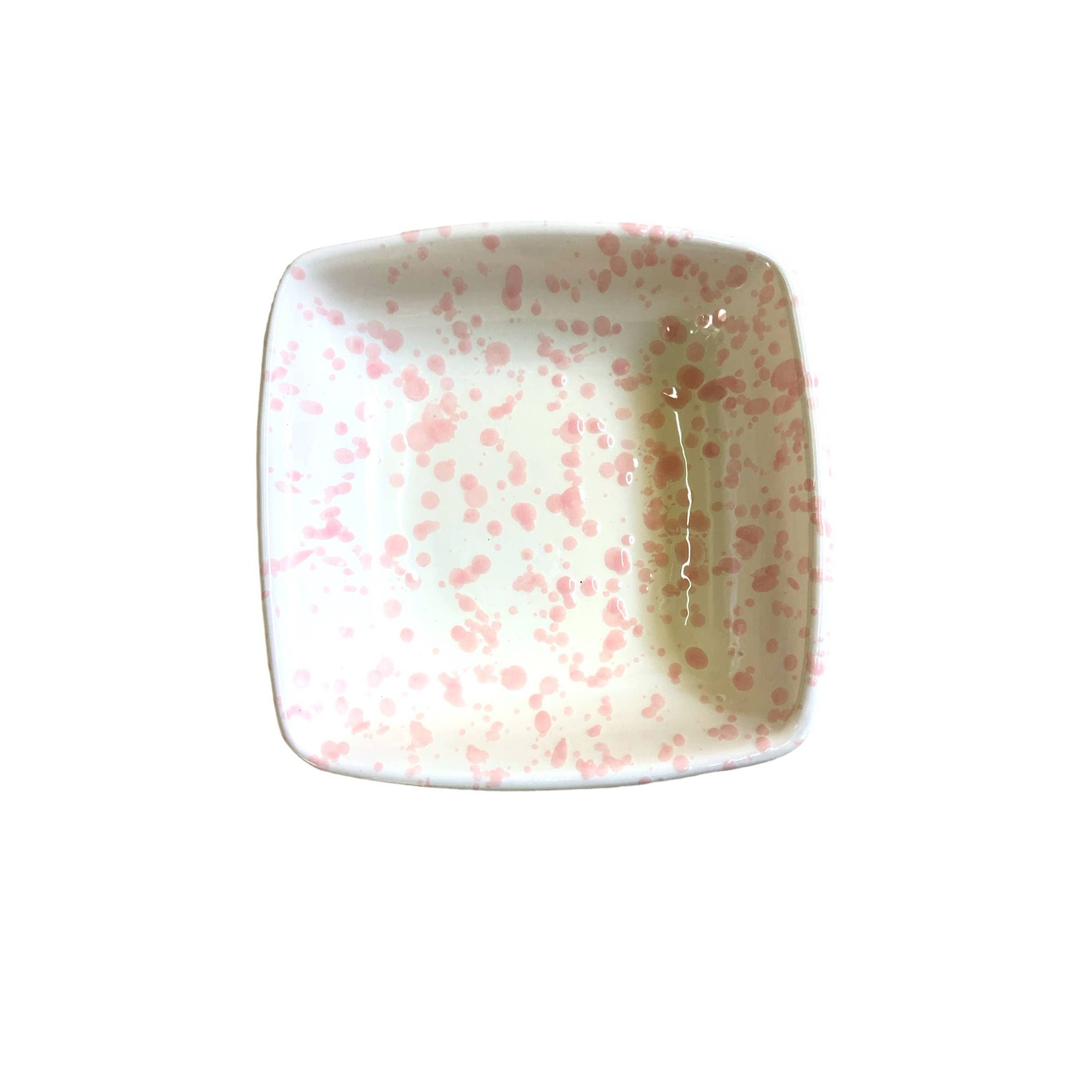 Square Bowl 13x13 cm - Splashed Line: Cream/black