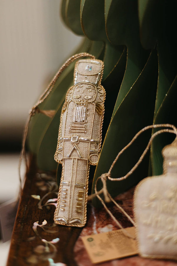 Handmade Nutcracker  Irish Linen Christmas Tree Decoration