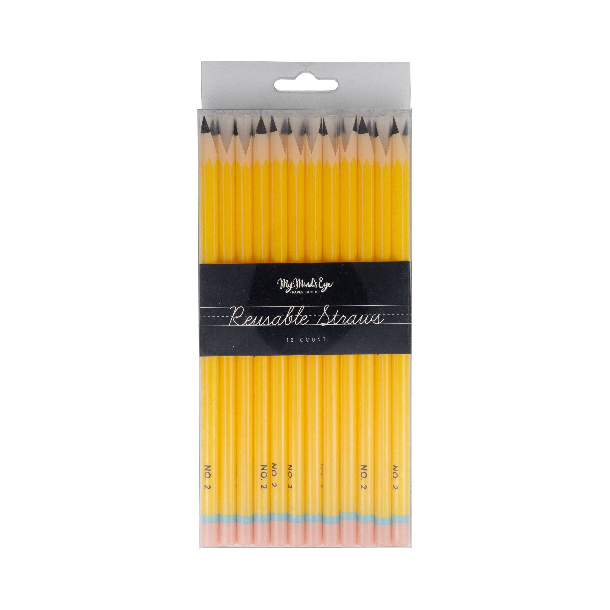 BTS1115 - Pencil Reusable Straws - 12 count