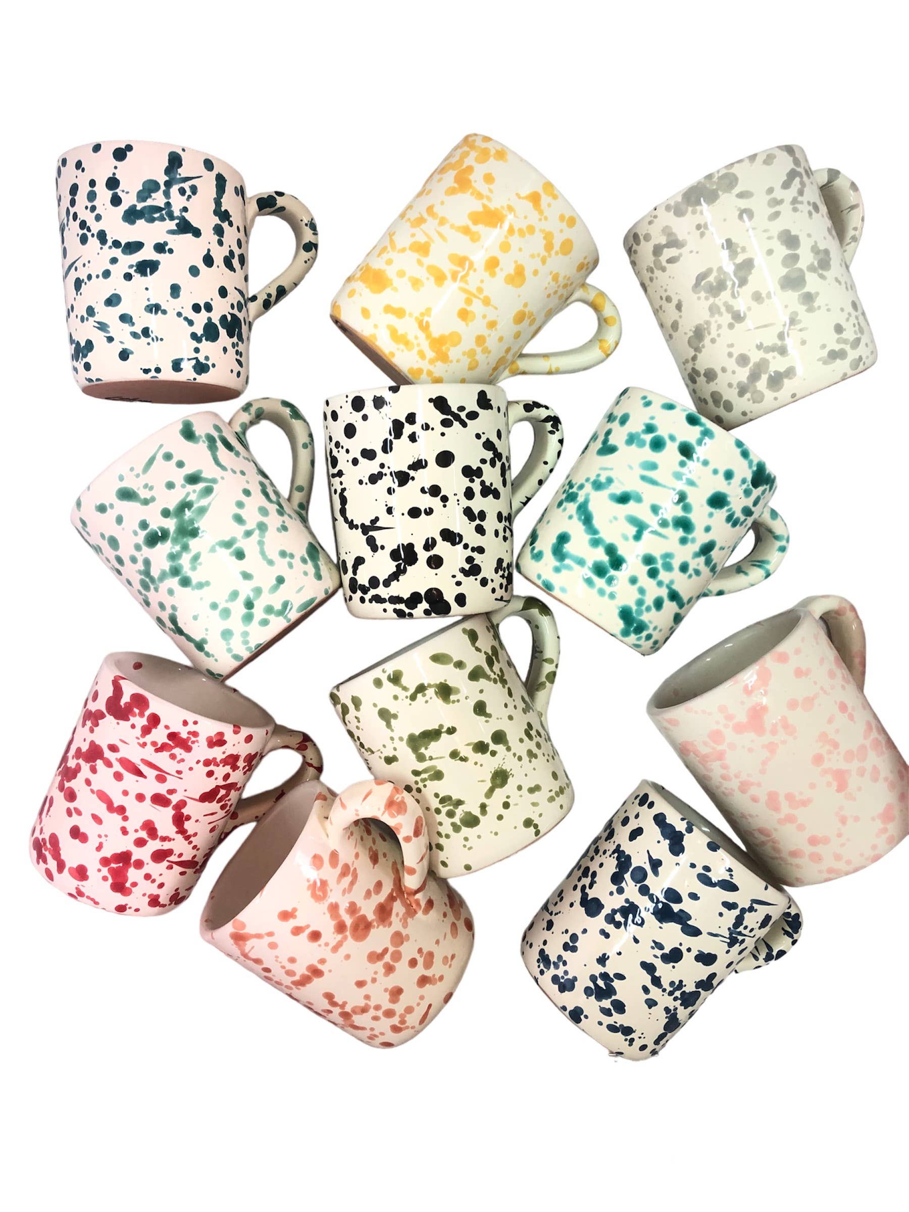 Mug cm. 9 - Splashed Line: Cream/blue