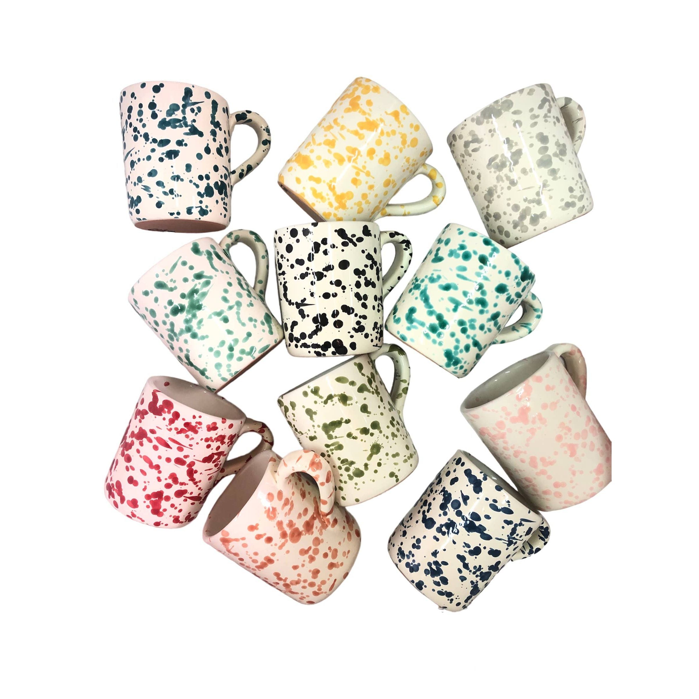 Mug cm. 9 - Splashed Line: Cream/grey