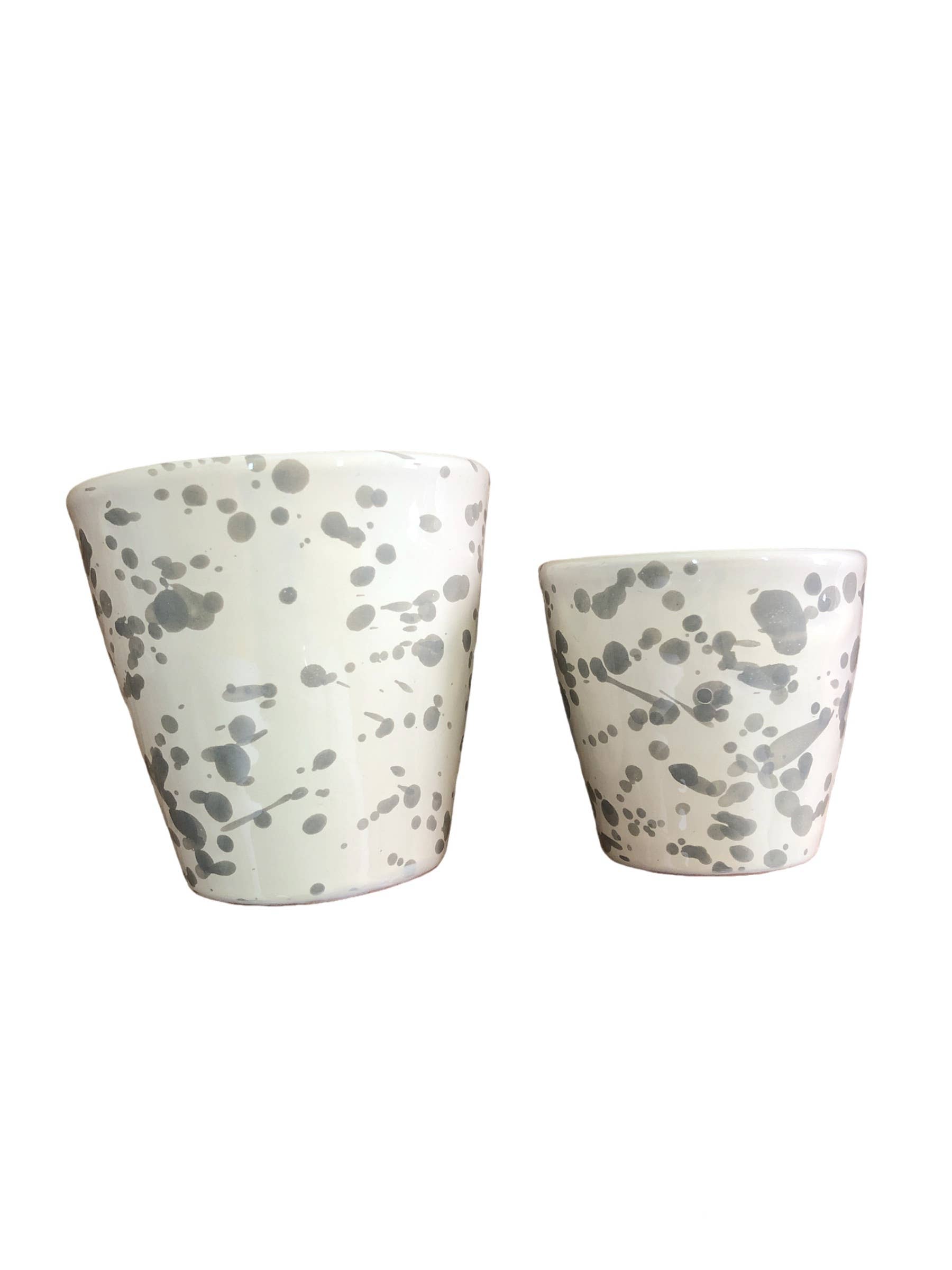 Glass h. 6 cm - Splasshed Line: Cream/grey