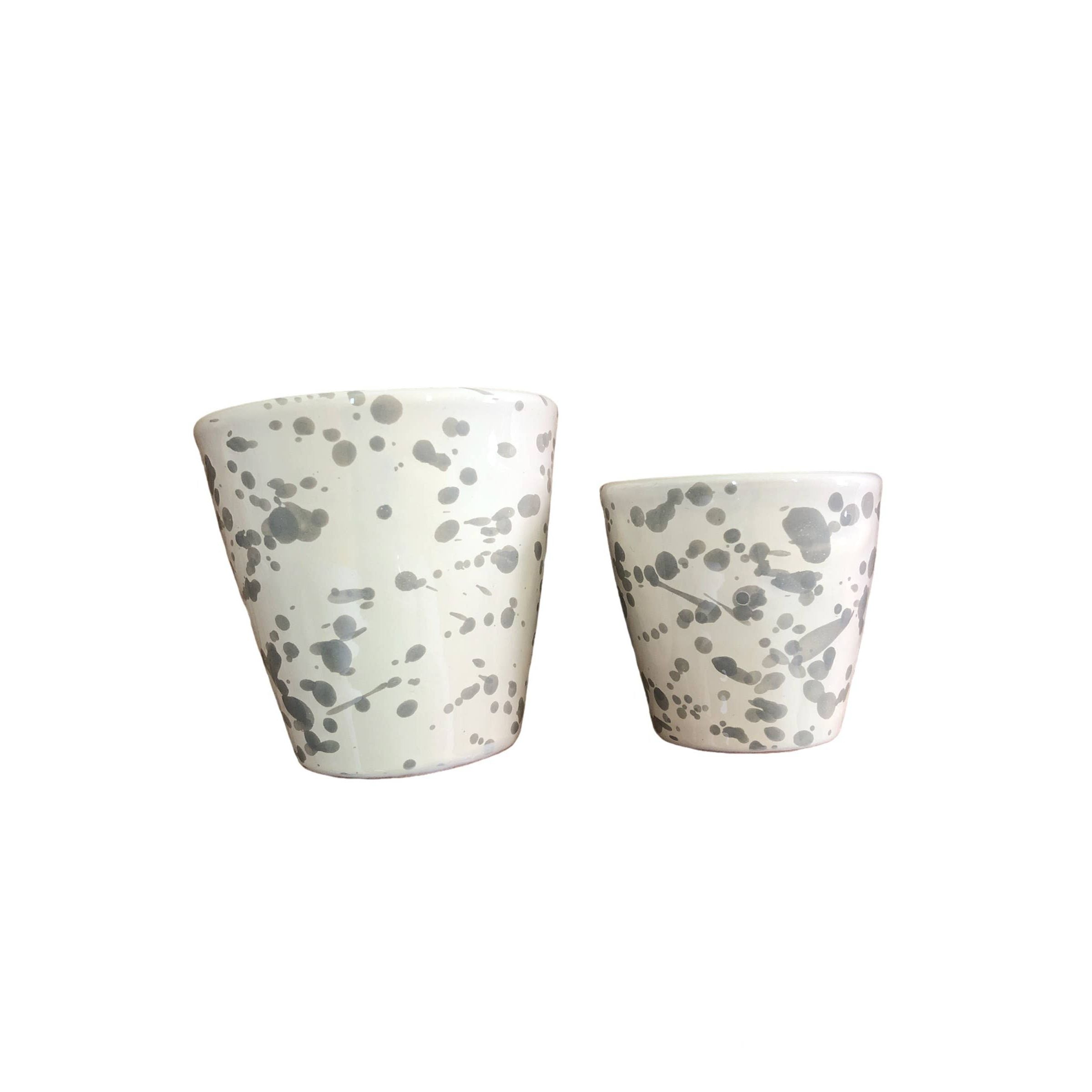 Glass h. 6 cm - Splasshed Line: Cream/grey