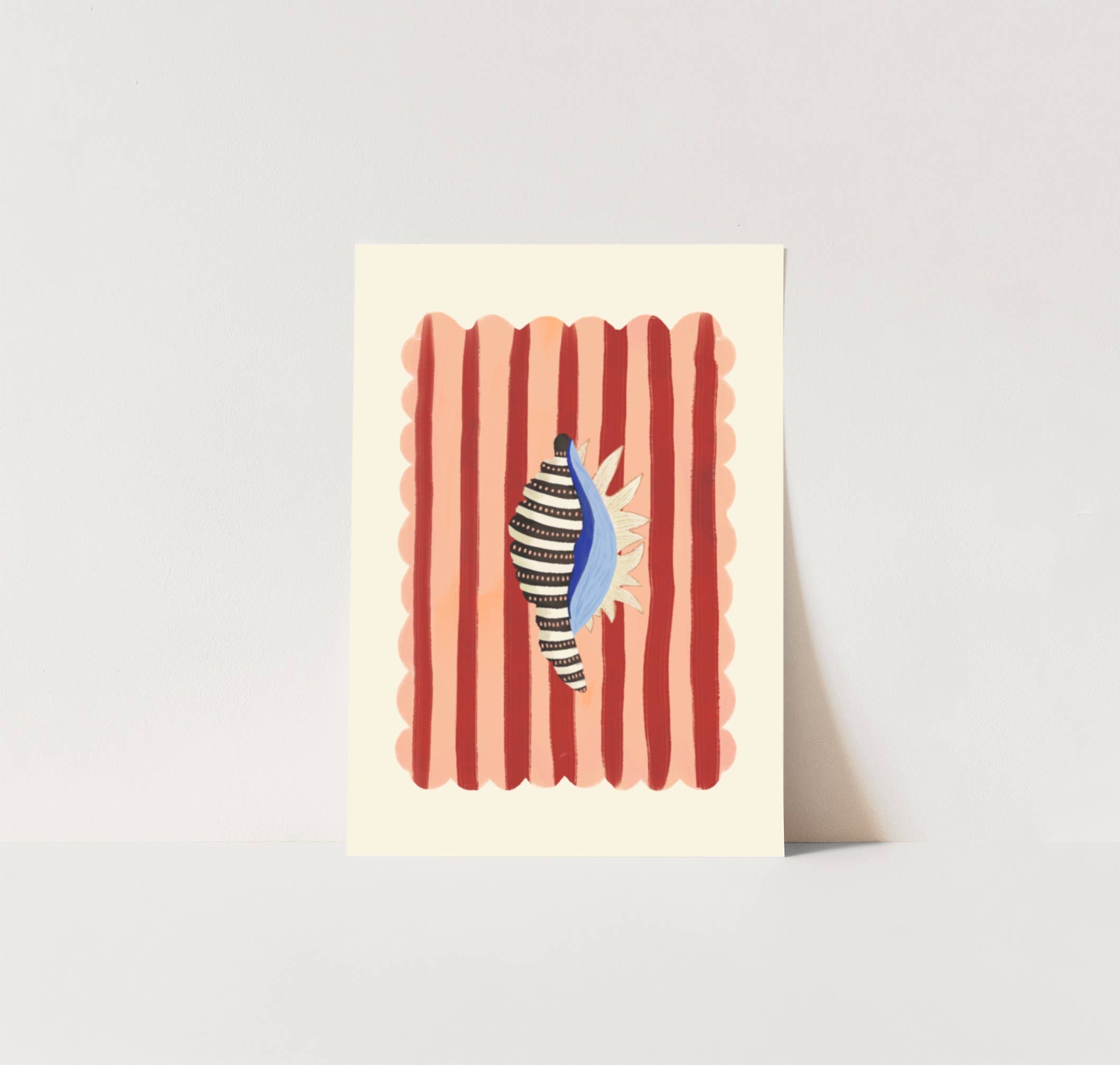 Black stripe, Hand Drawn Abstract shell Drawing, shell Art: A3