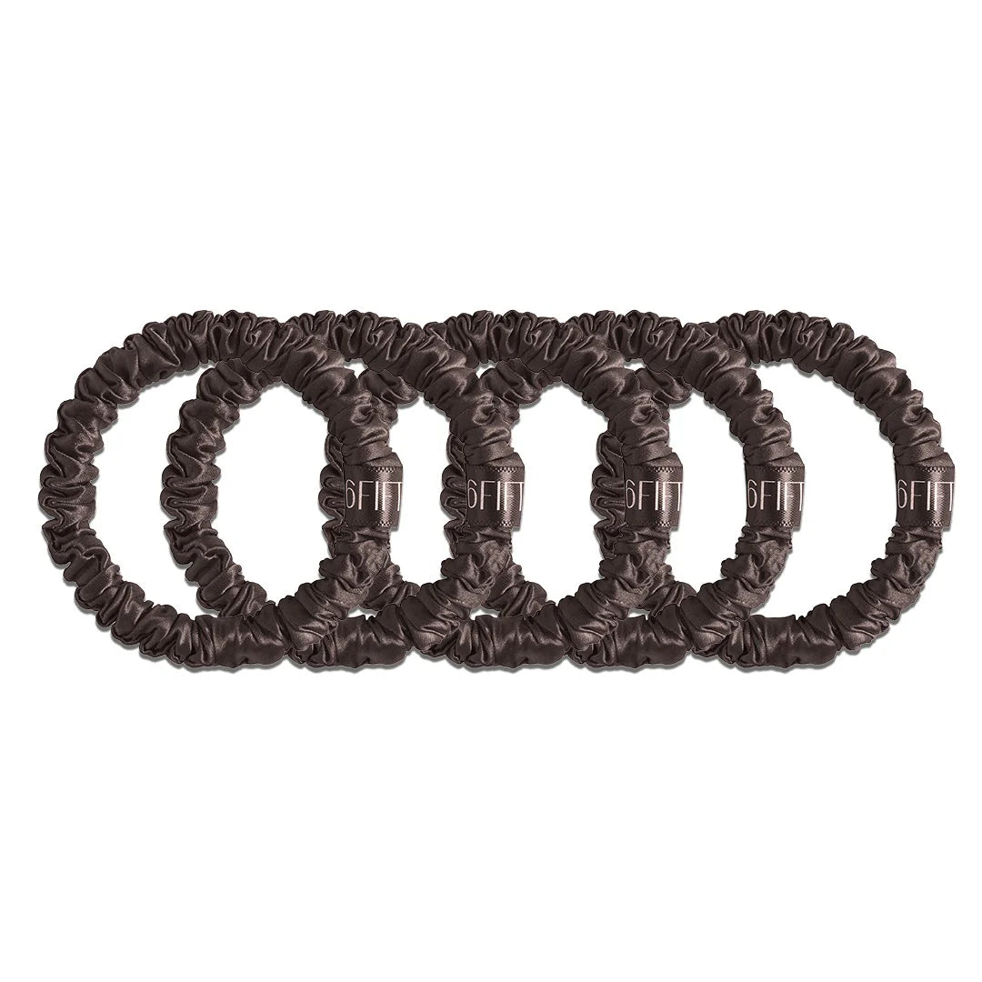 Slim Silk Scrunchies Chocolate