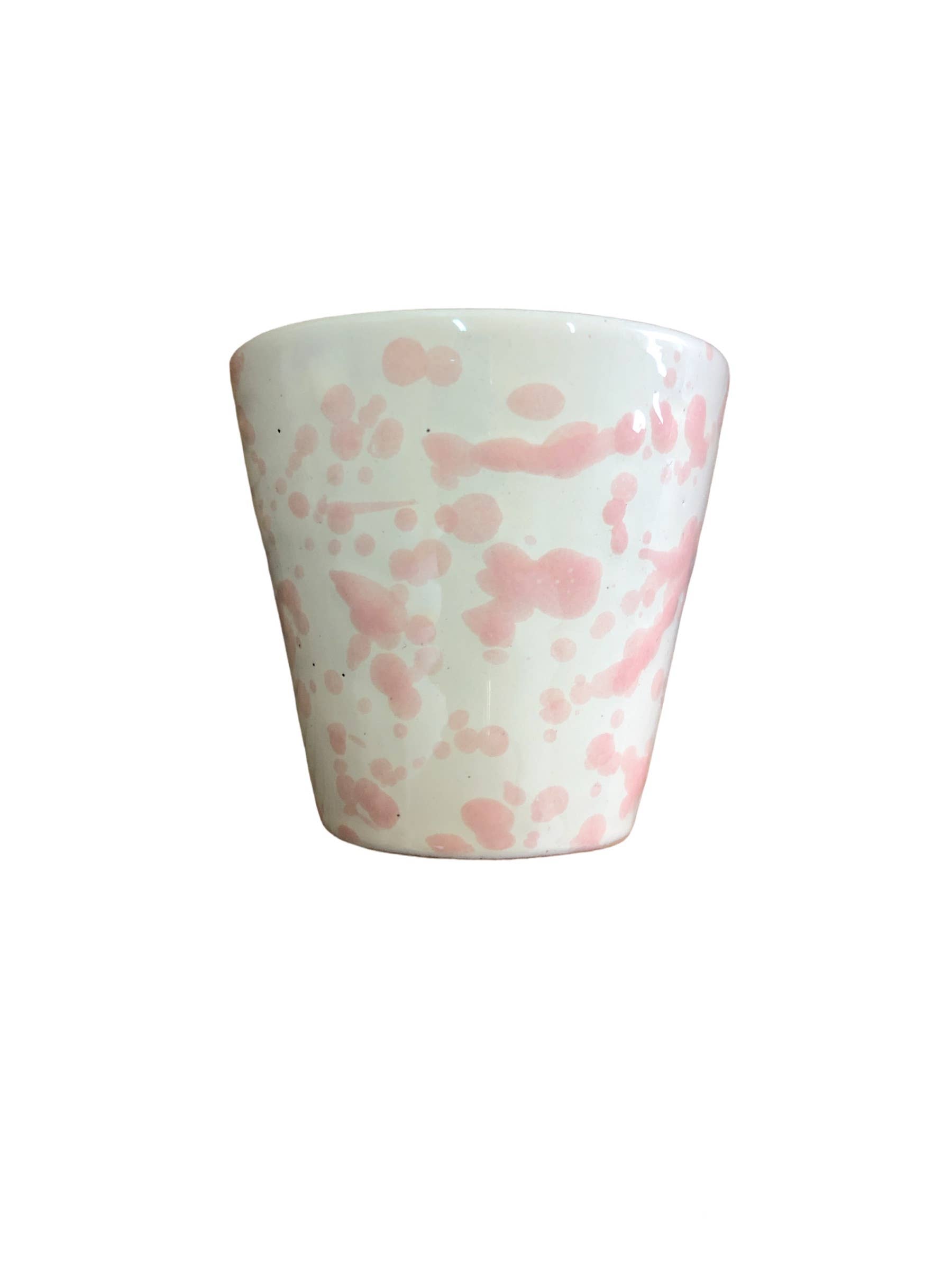 Glass h. 6 cm - Splasshed Line: Cream/pink