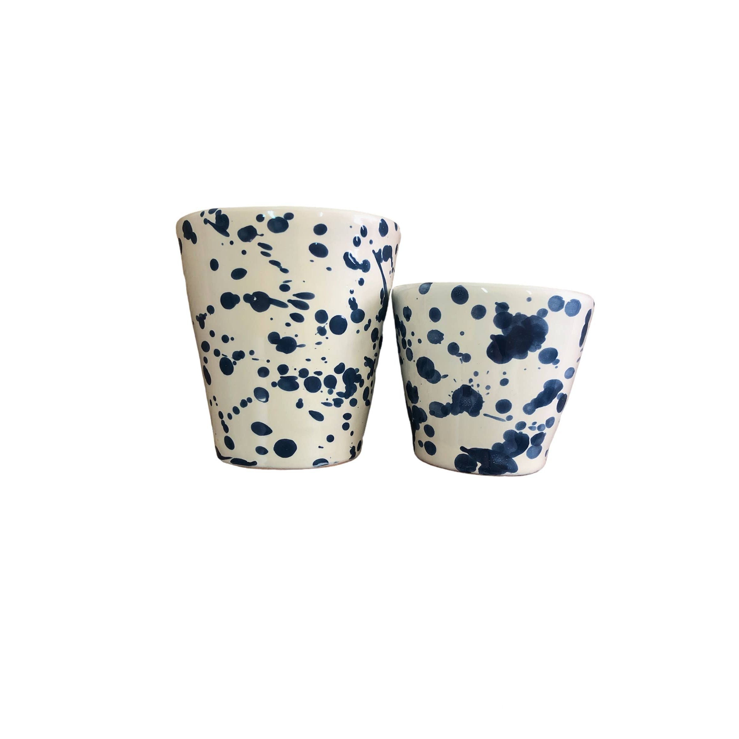Glass h. 6 cm - Splasshed Line: Cream/pink