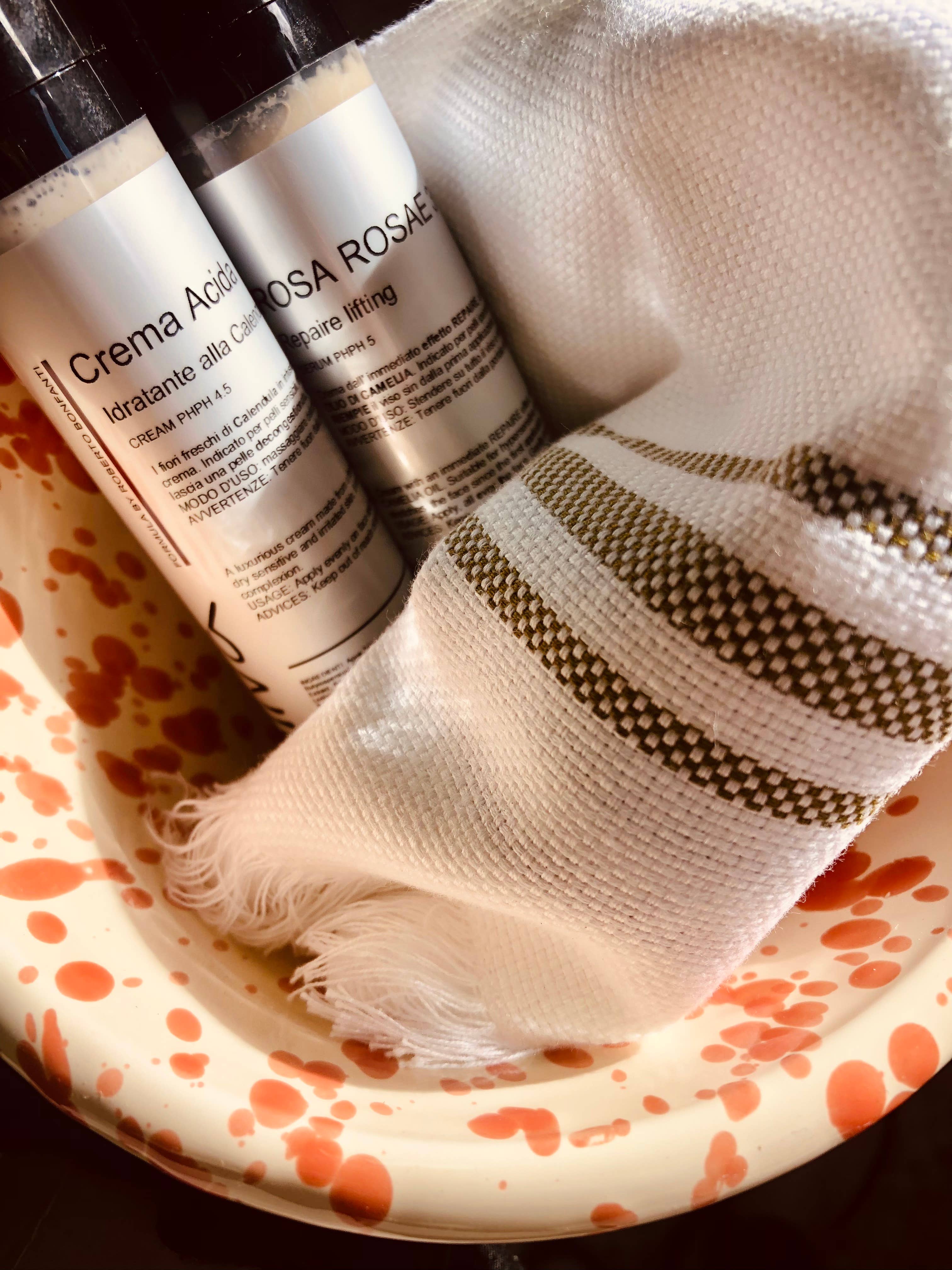 Catino cm 15 - Splasshed Line: Cream/pink