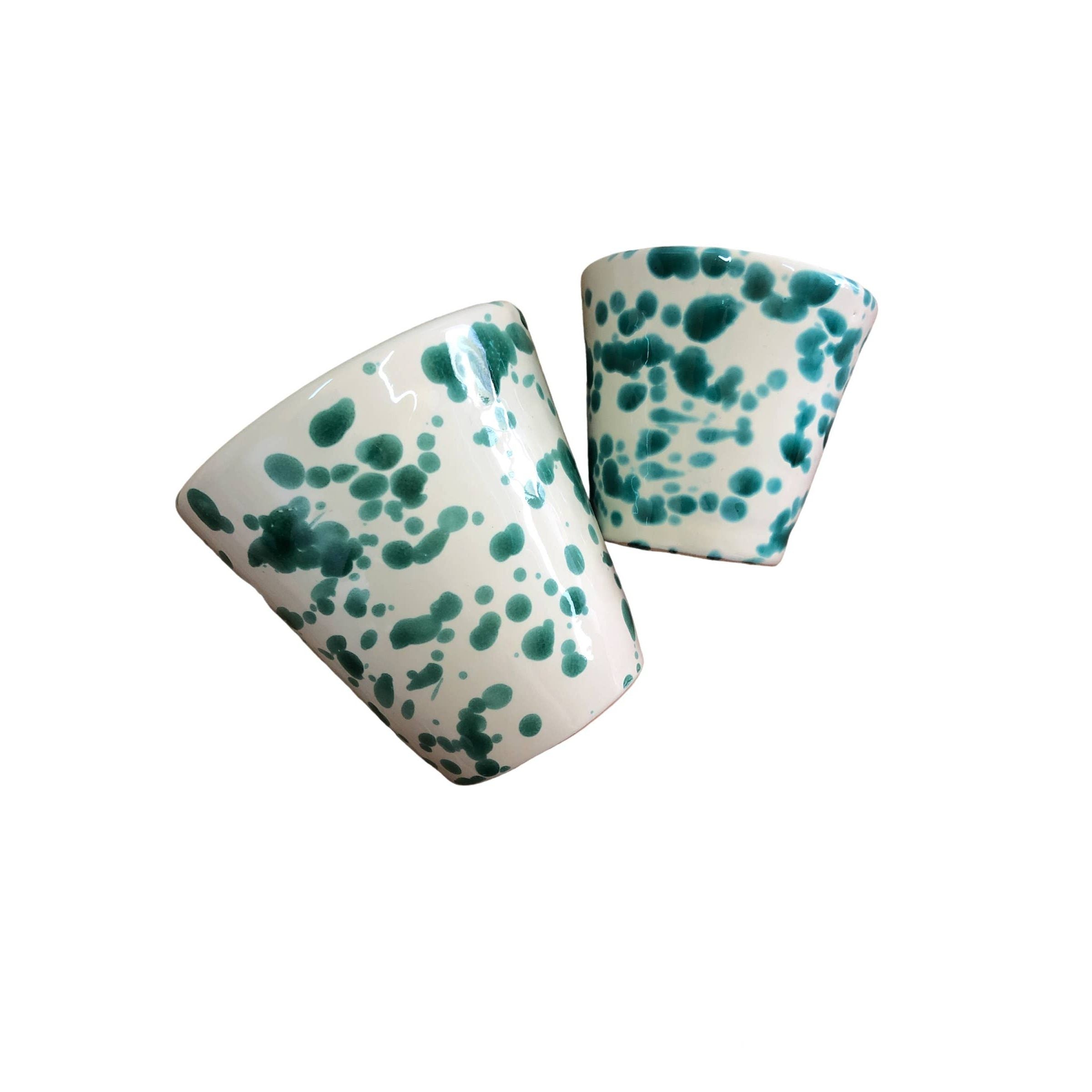 Glass h. 6 cm - Splasshed Line: Cream/grey