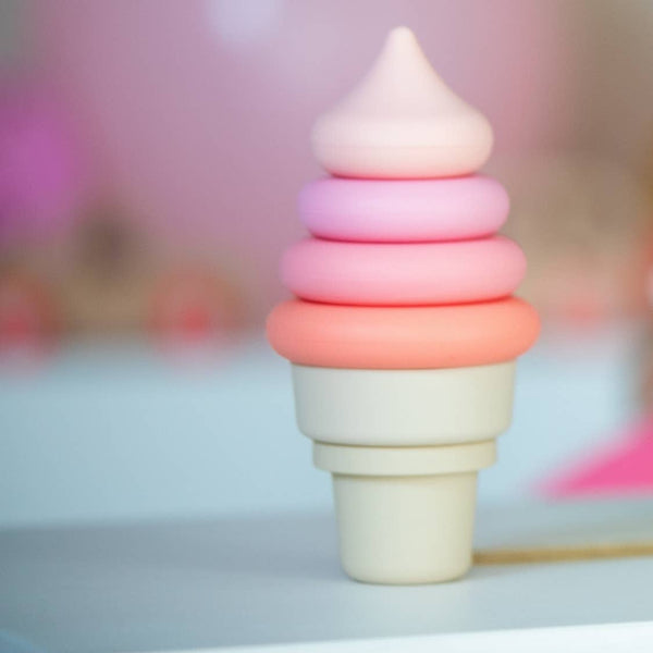Montessori Educational Toy - Stackable Silicone Ice Cream: Blue
