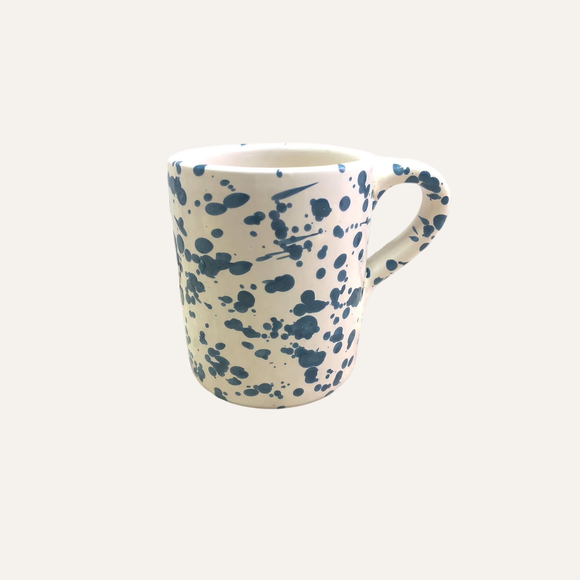 Mug cm. 9 - Splashed Line: Cream/blue