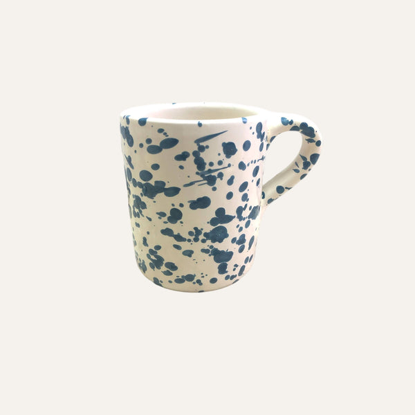 Mug cm. 9 - Splashed Line: Cream/blue