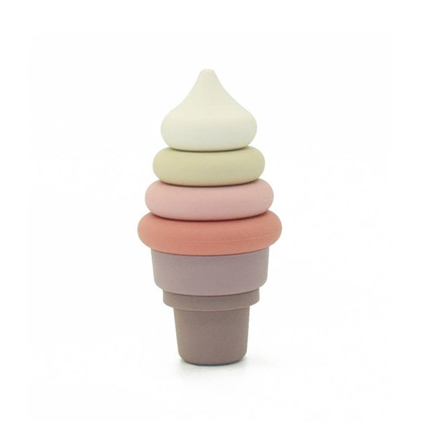 Montessori Educational Toy - Stackable Silicone Ice Cream: Coral