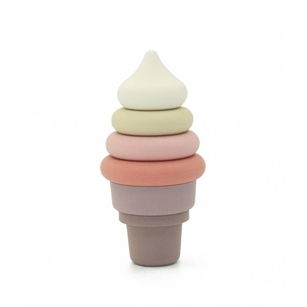 Montessori Educational Toy - Stackable Silicone Ice Cream: Blue