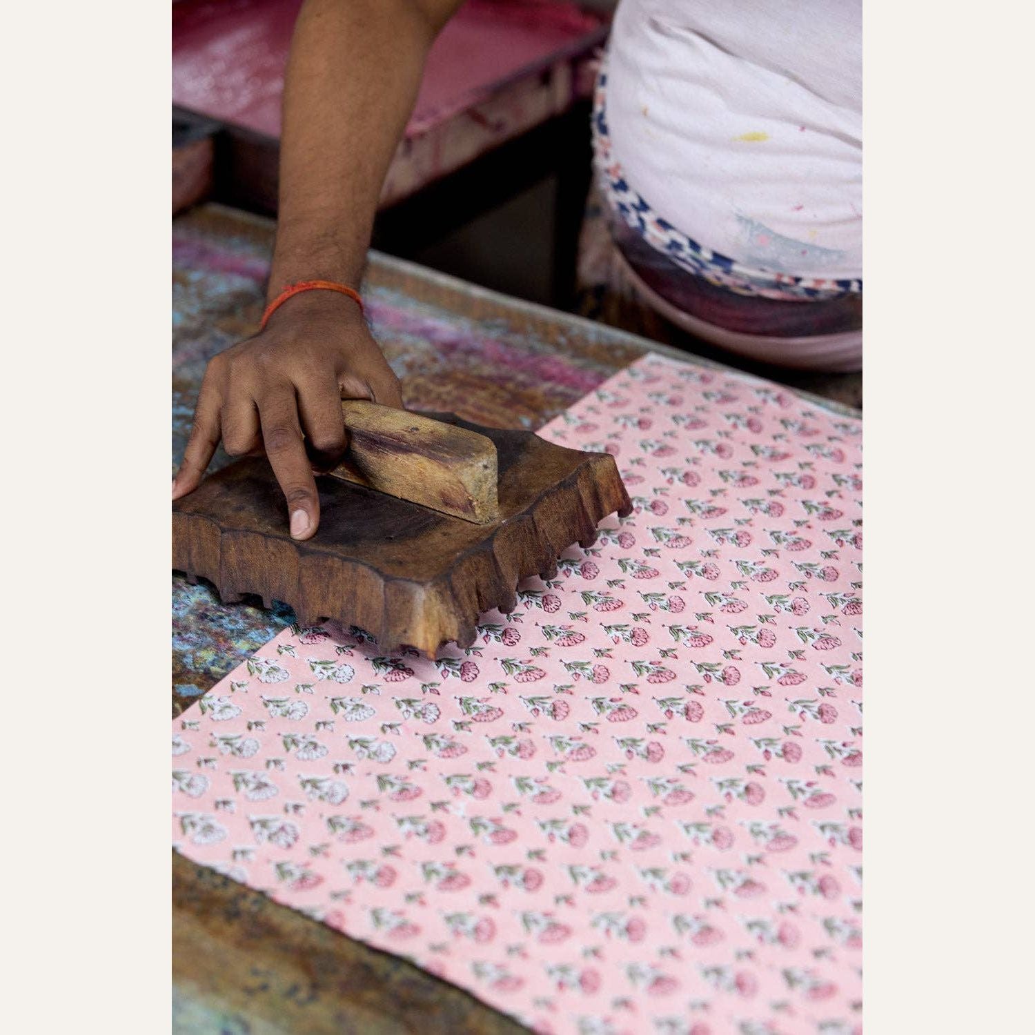 Block Printed Ruled Notebook (A5) - Ditsy Floral Blush