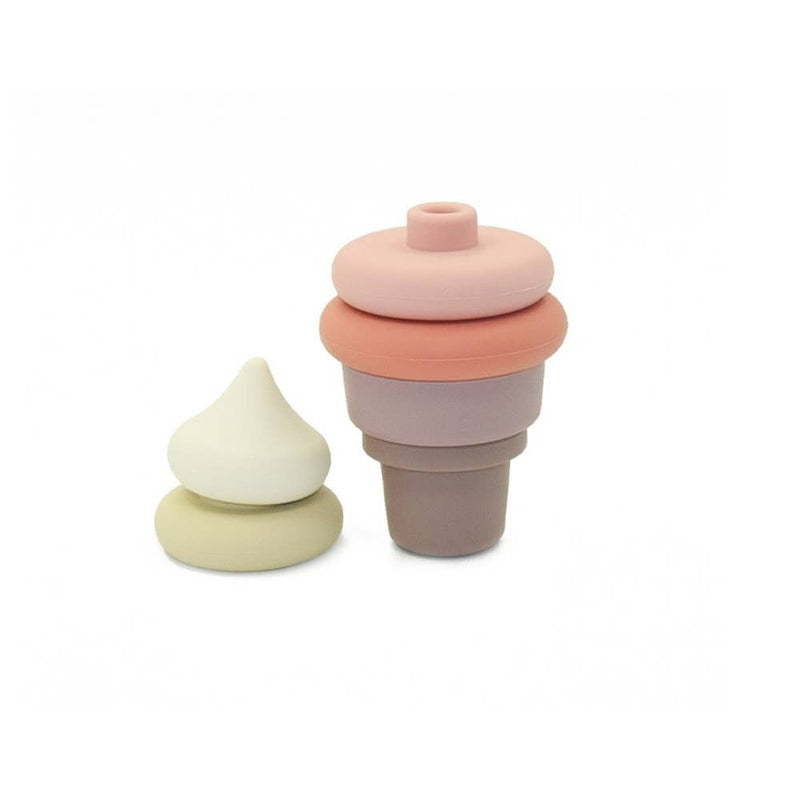 Montessori Educational Toy - Stackable Silicone Ice Cream: Blue