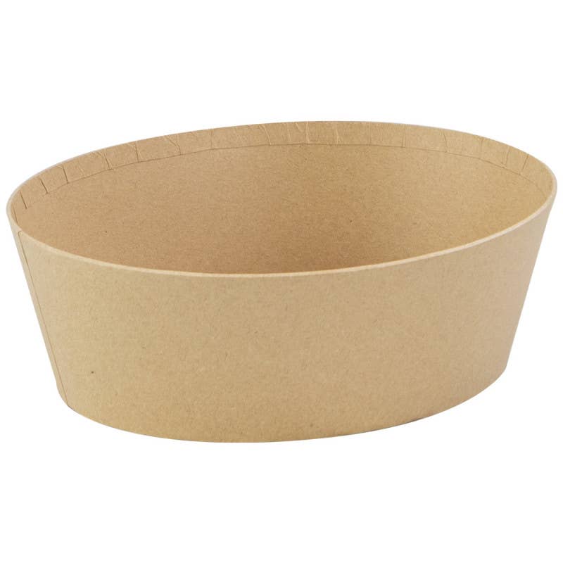 Kraft brown oval cardboard basket 23x19x8 cm