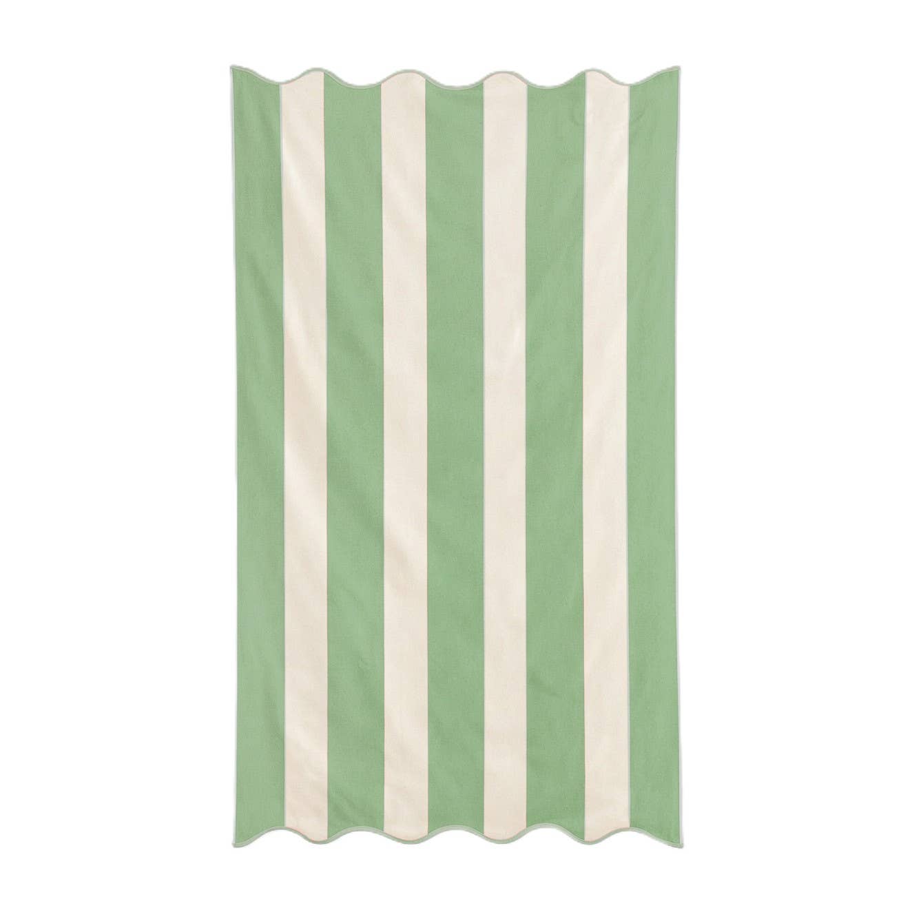 Large Scalloped Striped Beach Towel 90 x 170cm - 100% Cotton: Navy