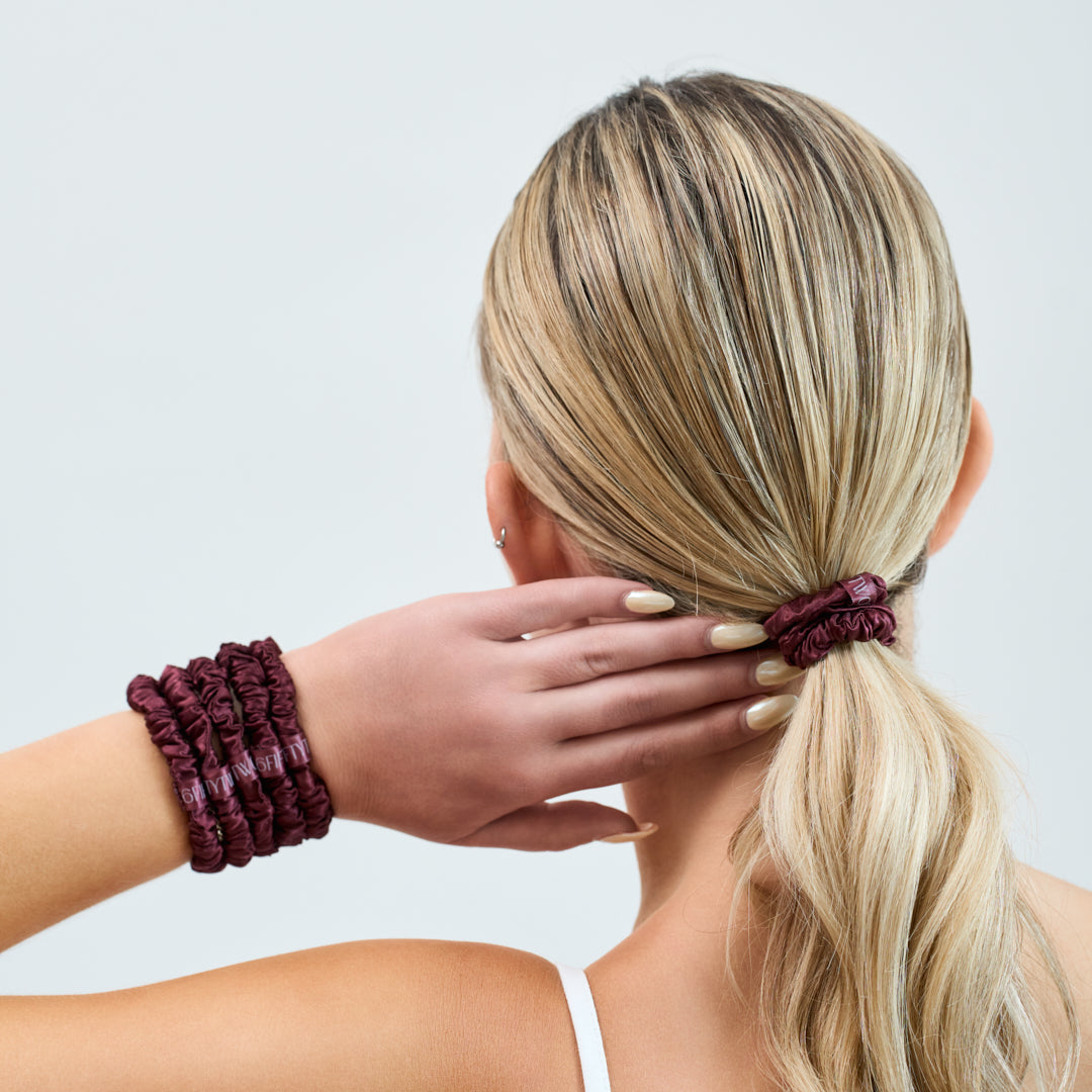Slim Silk Scrunchies Merlot